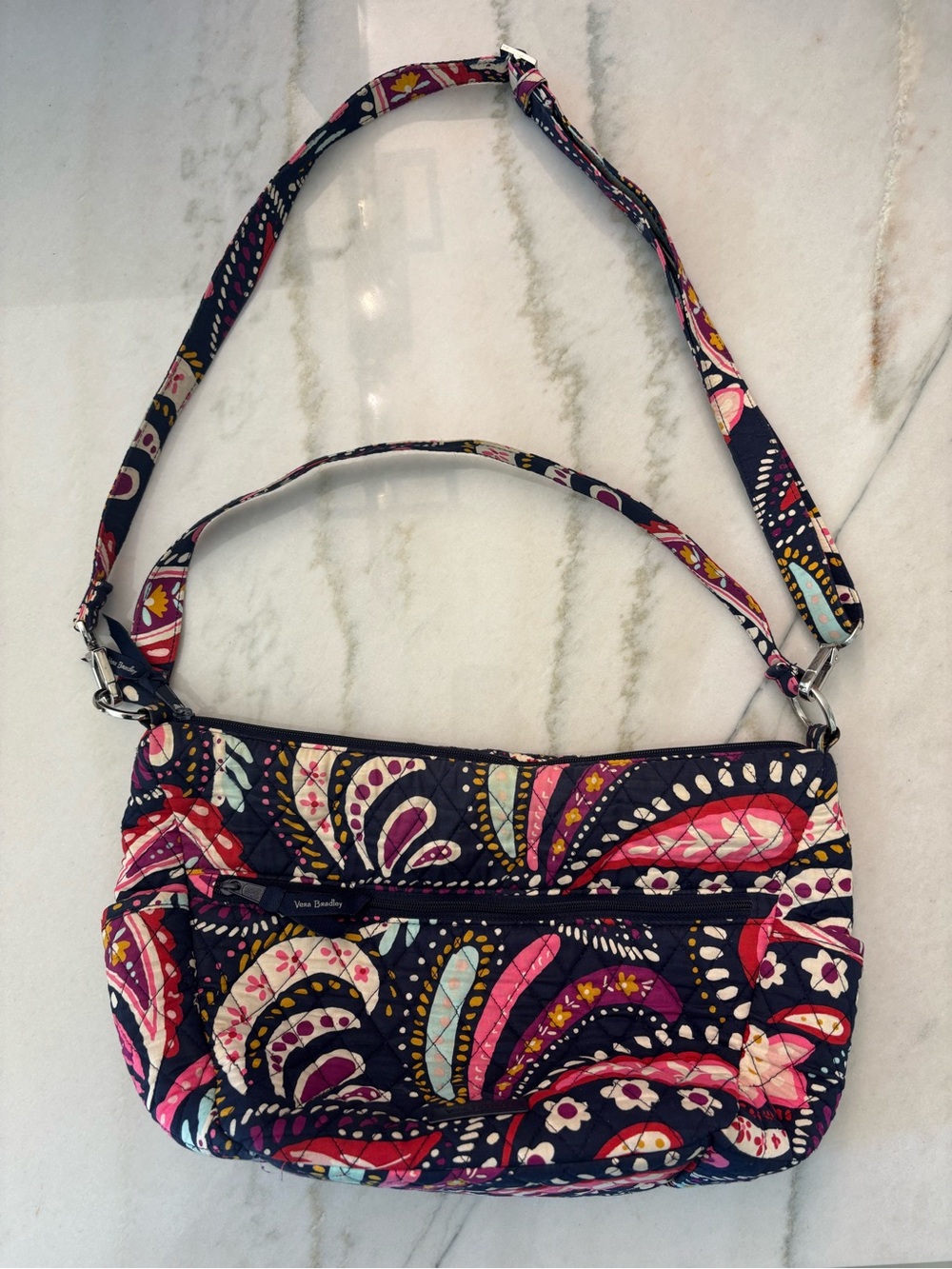 Vera Bradley Retired Print Painted Paisley Hobo Shoulder Bag Crossbody Boho